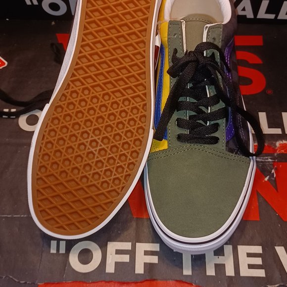 Vans Men's 9/Women's 10.5 Old Skool (OTW Rally) Checkerboard/Multi/Lichen Green - Picture 8 of 12